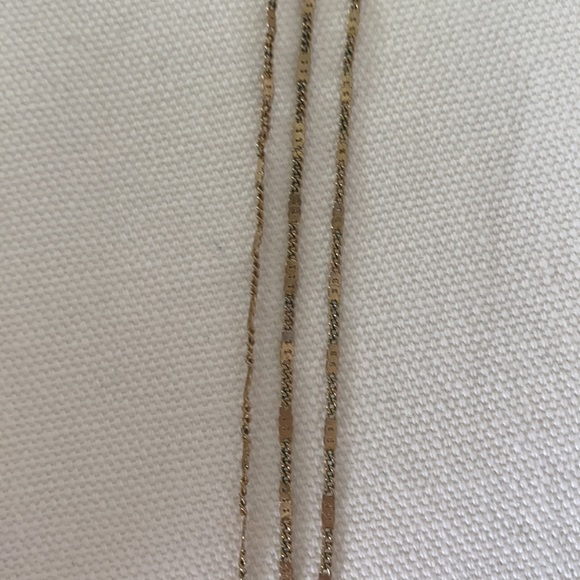 Vintage Layered Flat Figaro Chain Necklace - Picture 5 of 6